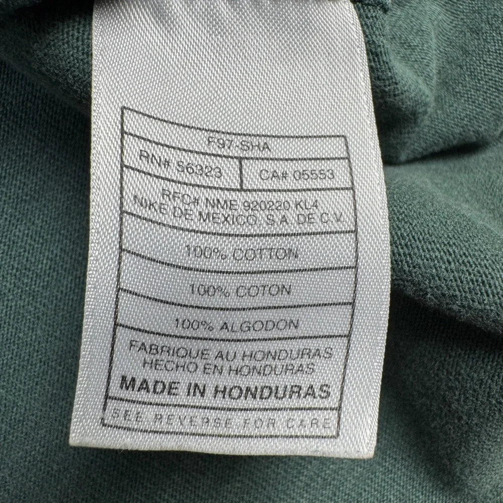 Vintage Y2K Nike Ringer T Shirt Mens XL Green Embroidered Center Swoosh 90s - Picture 3 of 9